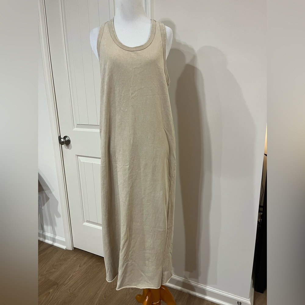 Neutral Tank Maxi Dress - Beige Casual Style